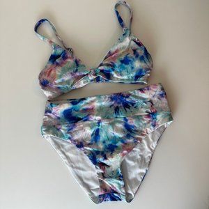 Splendid Tie Die High Waist Bikini Set